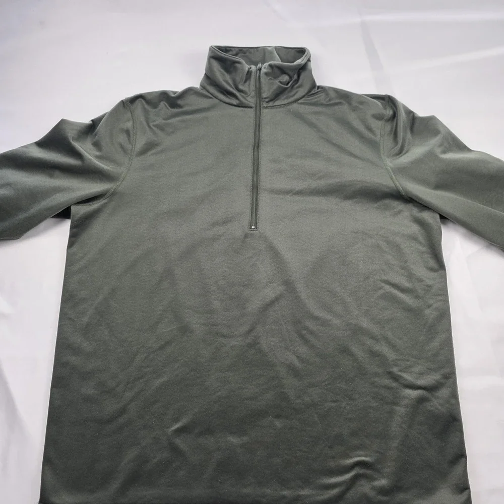 Vintage K-L Mfg Co Sleep Shirt Mens XL Green Mock Neck Zip Thermal Military